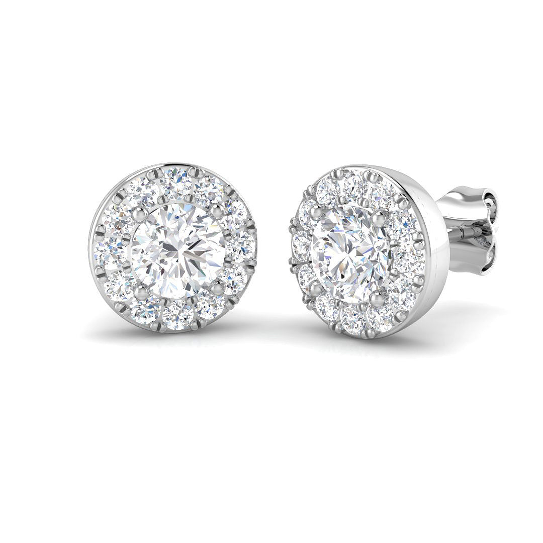 9ct White Gold Round Lab Grown Diamond Earrings 1