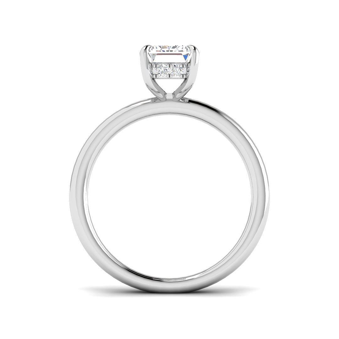 Platinum Emerald Cut Lab Grown Diamond Ring 2