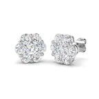 9ct White Gold Round Lab Grown Diamond Earrings 1