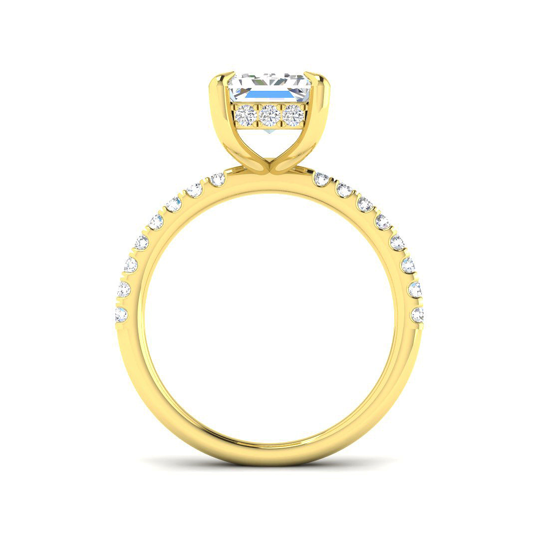 18ct Yellow Gold Radiant Lab Grown Diamond Ring 2