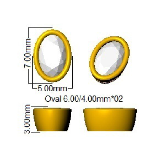 9ct Yellow Gold Oval Lab Grown Diamond Earrings 2
