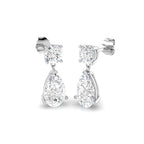 9ct White Gold Pear Lab Grown Diamond Earrings 1