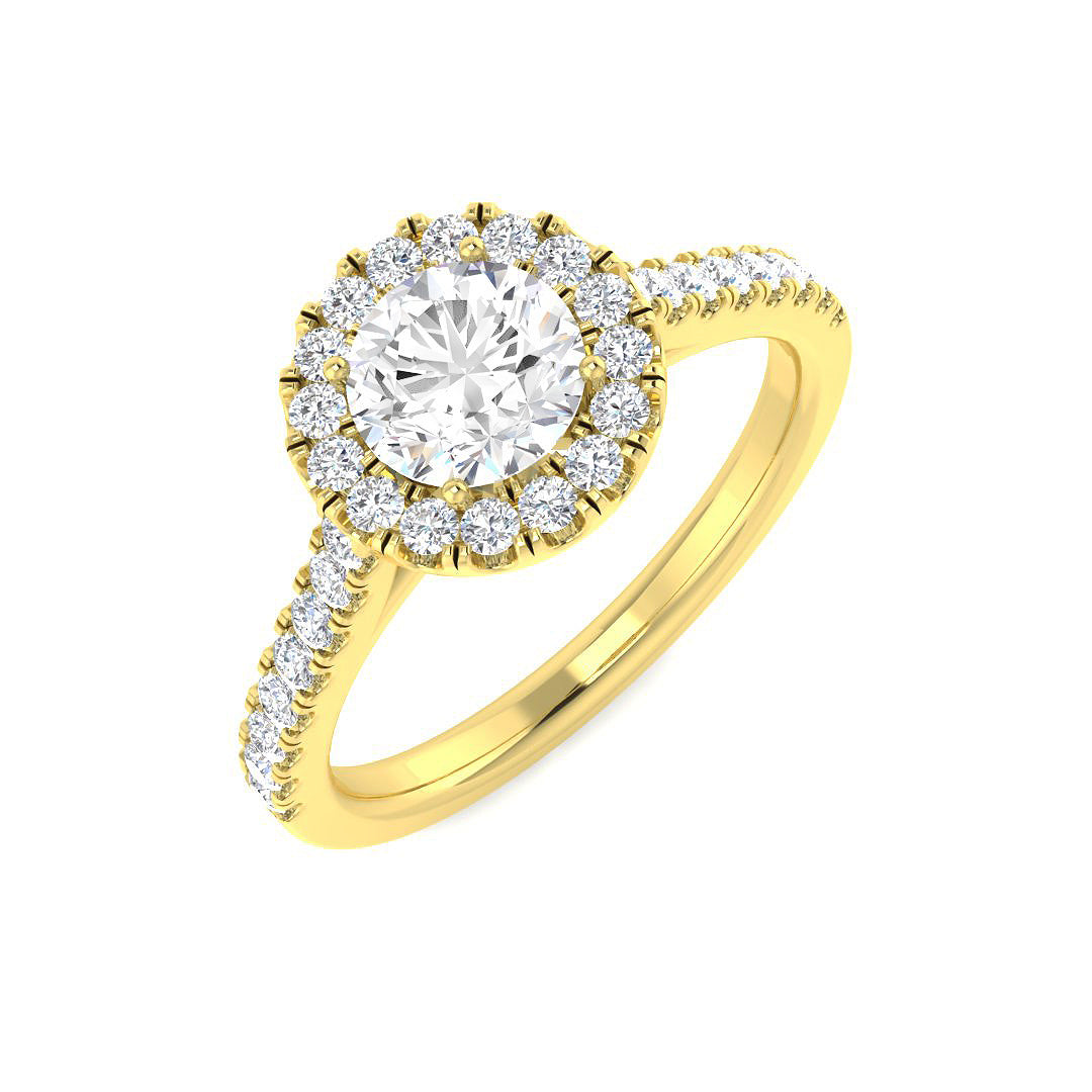 9ct Yellow Gold Round Lab Grown Diamond Ring 1