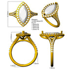 9ct Yellow Gold Marquise Lab Grown Diamond Ring 3