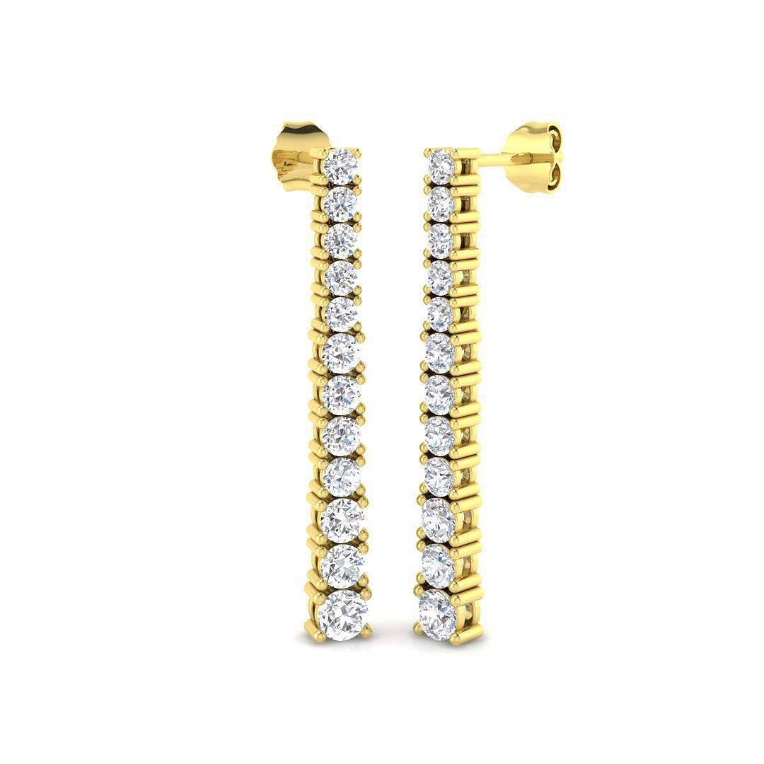 9ct Yellow Gold Round Lab Grown Diamond Earrings 1
