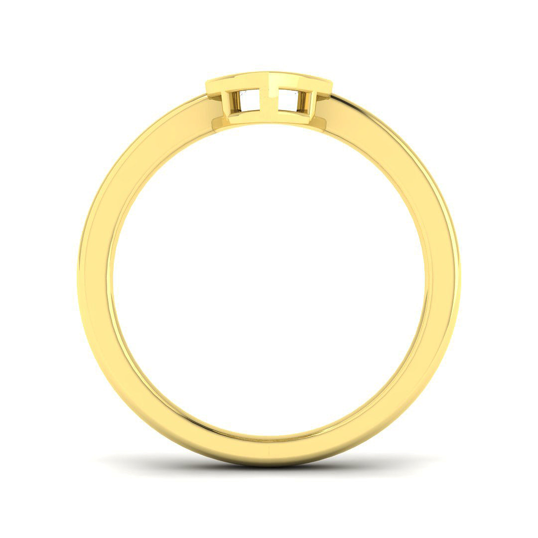 9ct Yellow Gold Round Lab Grown Diamond Ring 2