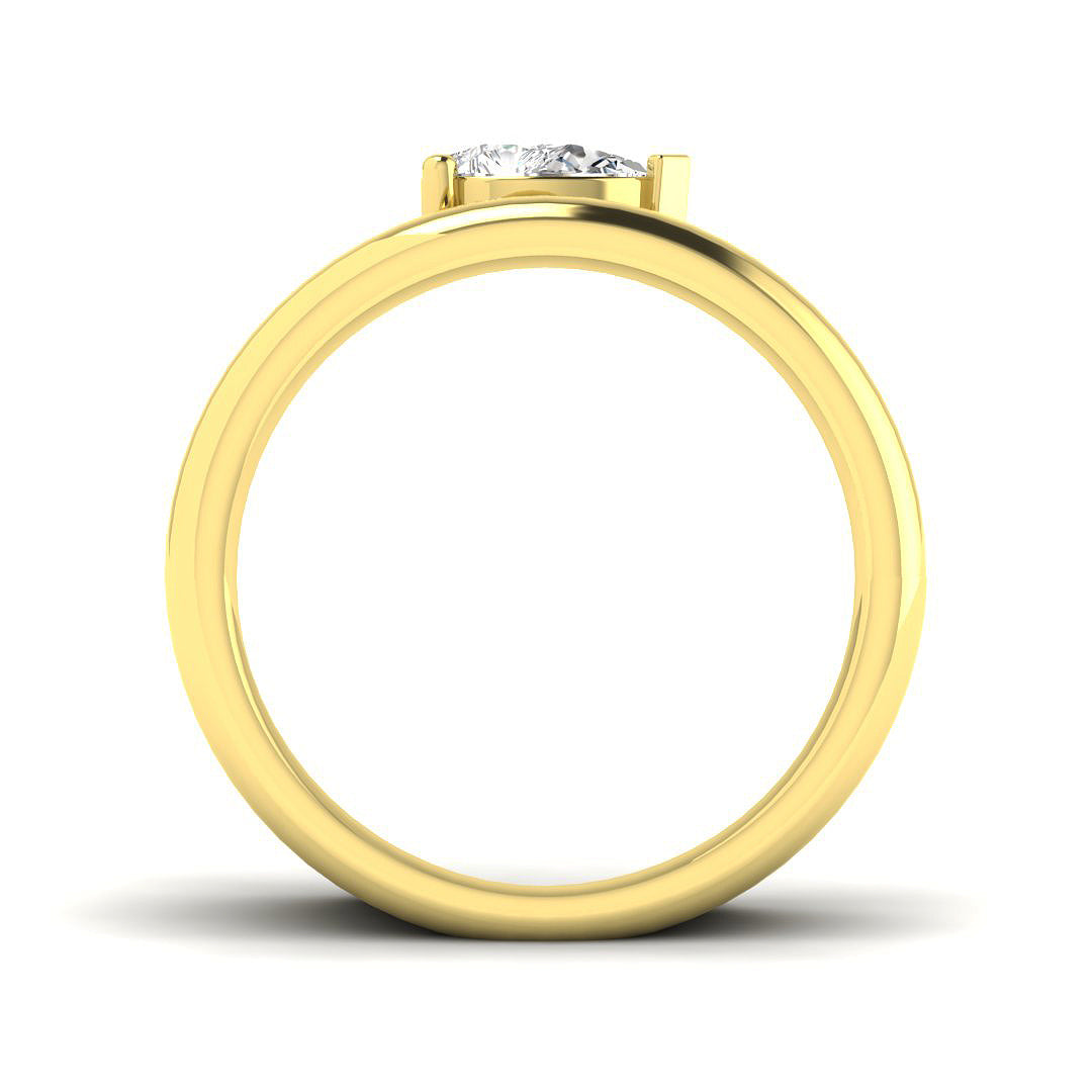 9ct Yellow Gold Pear Lab Grown Diamond Ring 2