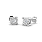 9ct White Gold Round Lab Grown Diamond Earrings 1