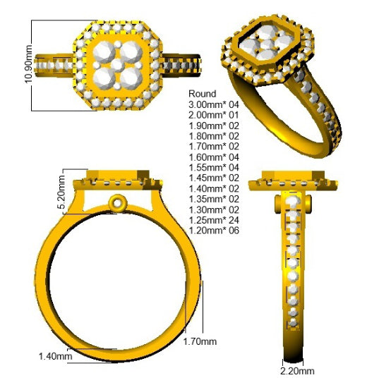 9ct White Gold Round Lab Grown Diamond Ring 3
