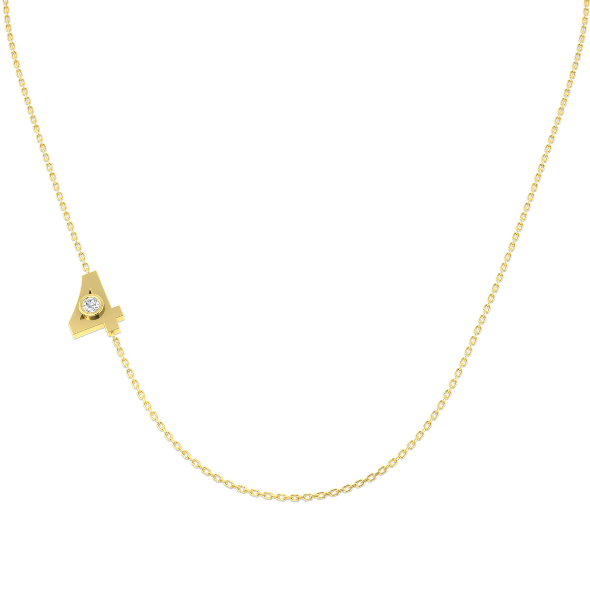 9ct Yellow Gold Round Lab Grown Diamond Necklace 1