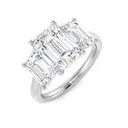 Platinum Emerald Cut Lab Grown Diamond Ring 1