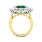 9ct Two Tone Oval Emerald and Diamond Ring 2