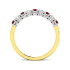9ct Yellow Gold Round Ruby and Diamond Ring 2