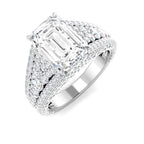 9ct White Gold Emerald Cut Lab Grown Diamond Ring 1