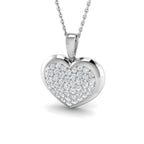 9ct White Gold Round Lab Grown Diamond Pendant 1