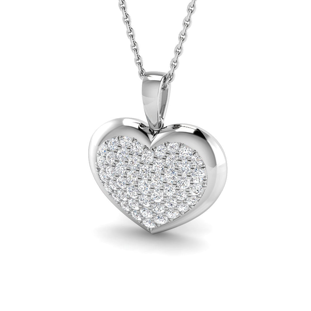 9ct White Gold Round Lab Grown Diamond Pendant 1