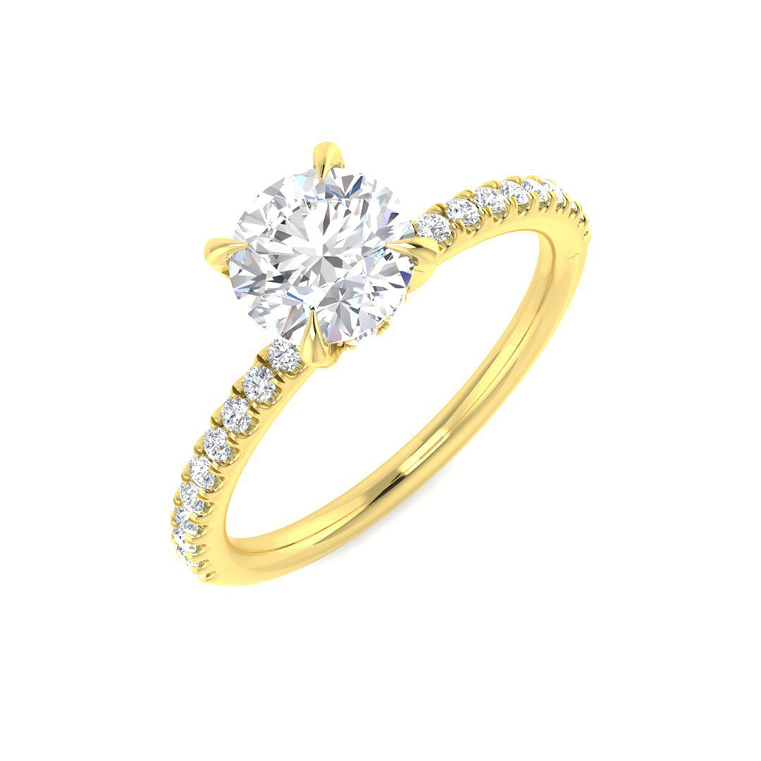 9ct Yellow Gold Round Lab Grown Diamond Ring 1