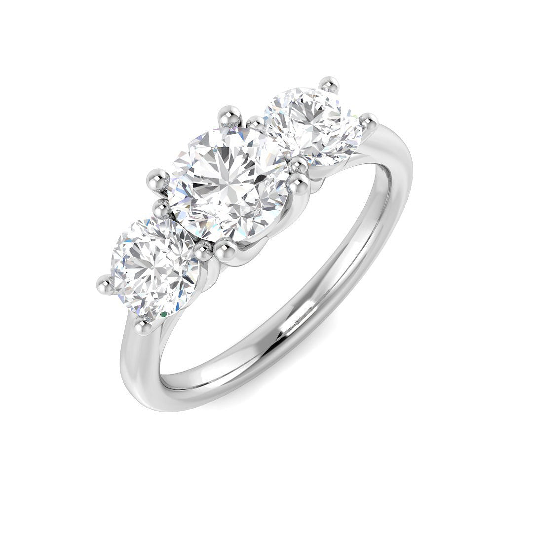 9ct White Gold Round Lab Grown Diamond Ring 1