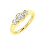 9ct Yellow Gold Round Lab Grown Diamond Ring 1