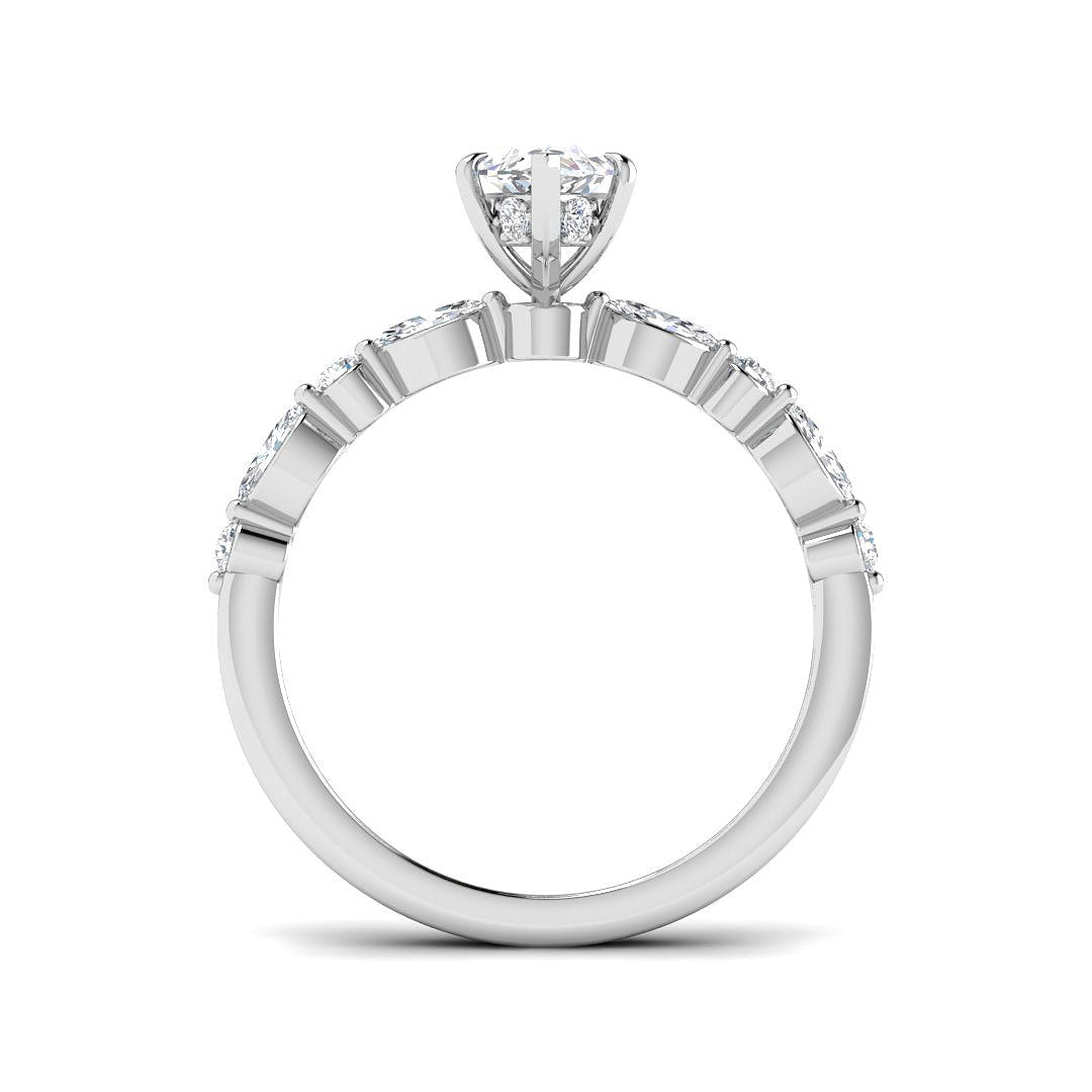 9ct White Gold Marquise Lab Grown Diamond Ring 2