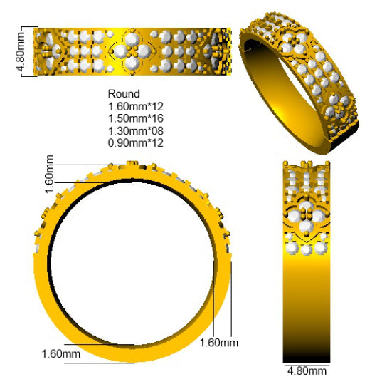 9ct Yellow Gold Round Diamond Ring 3