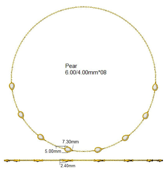 9ct Yellow Gold Pear Lab Grown Diamond Necklace 2