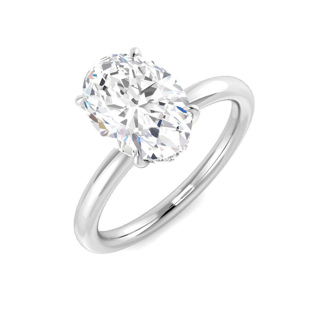 Platinum Oval Lab Grown Diamond Ring 1