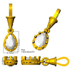 9ct Yellow Gold Pear Lab Grown Diamond Pendant 2
