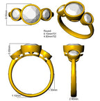 9ct Yellow Gold Round Cvd Old Cut Ring 3