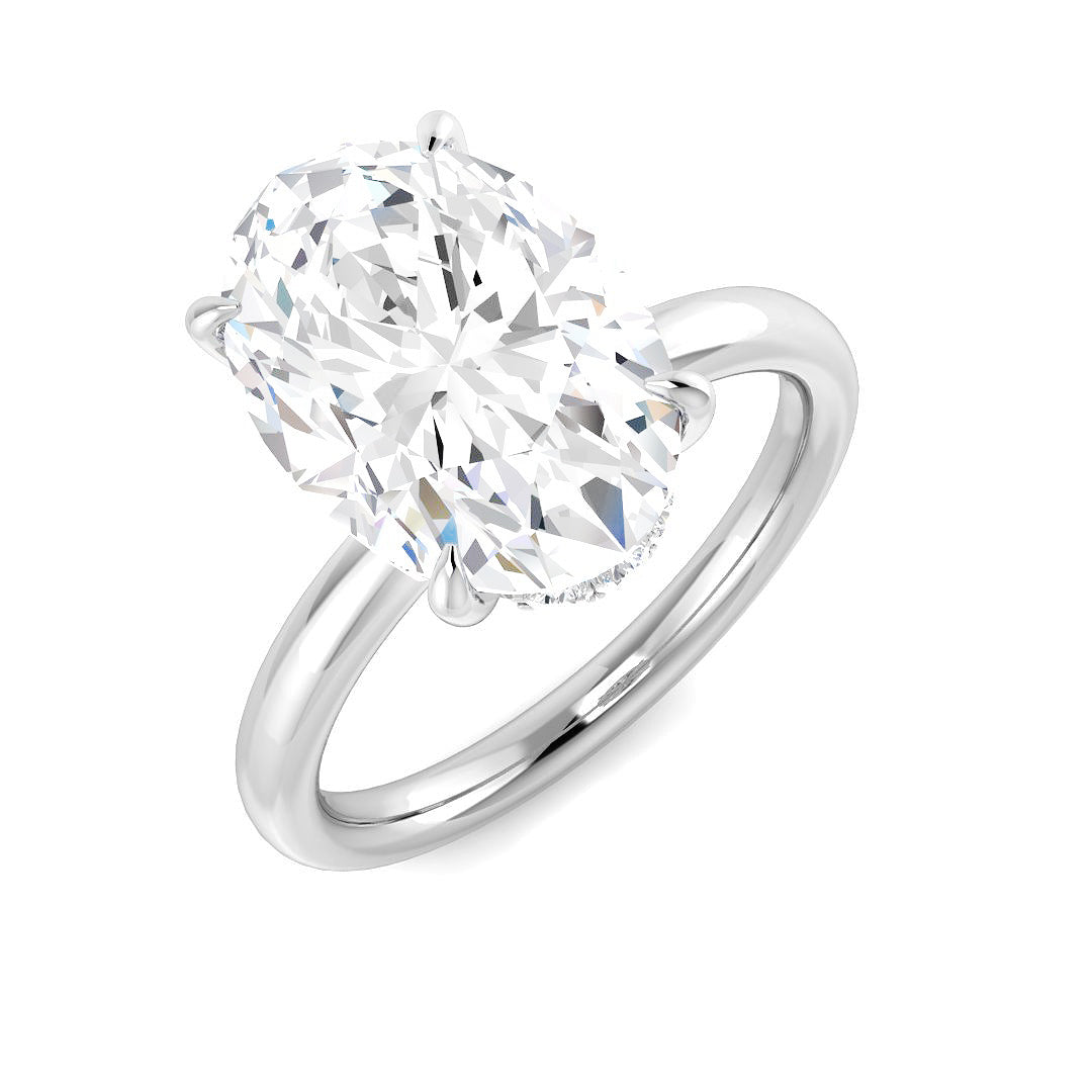 9ct White Gold Oval Lab Grown Diamond Ring 1