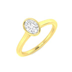 9ct Yellow Gold Oval Lab Grown Diamond Ring 1