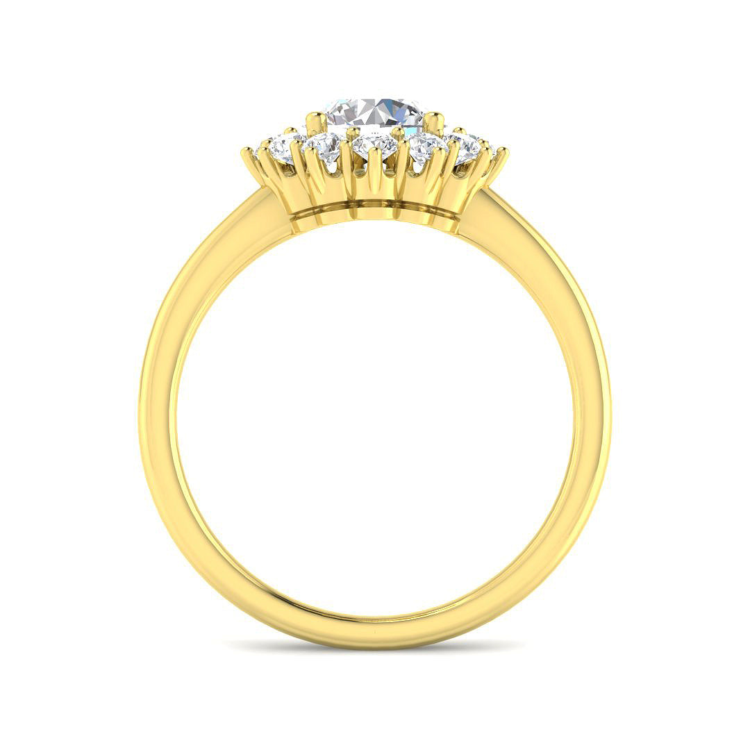 9ct Yellow Gold Round Cvd Old Cut Ring 2