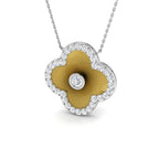 9ct Yellow Gold Round Lab Grown Diamond Necklace 1