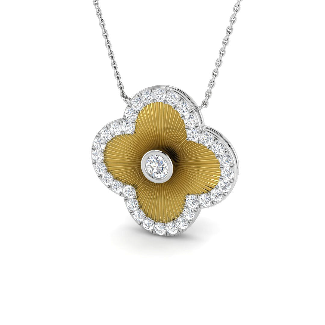 9ct Yellow Gold Round Lab Grown Diamond Necklace 1
