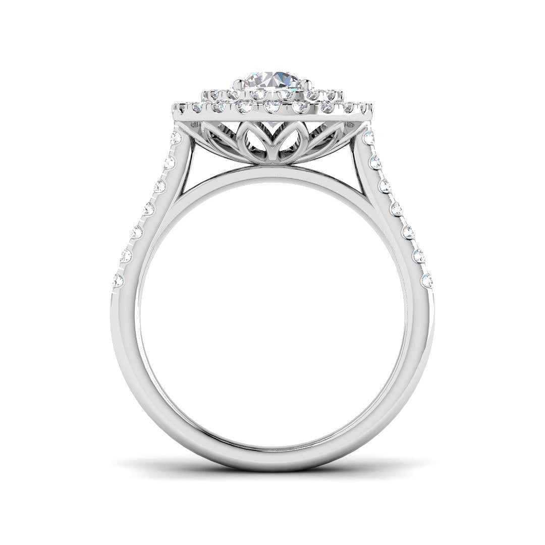 9ct White Gold Round Lab Grown Diamond Ring 2