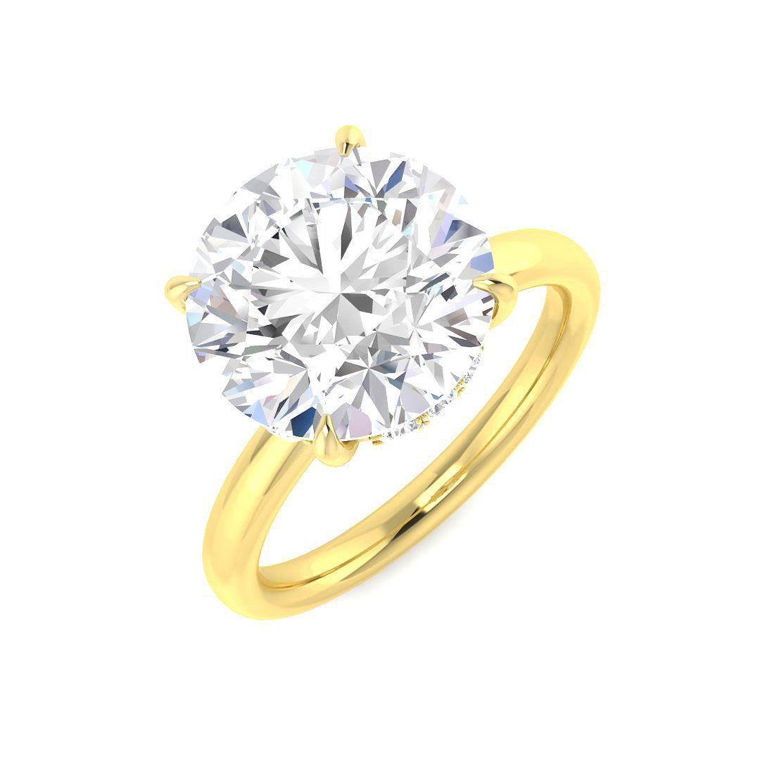 9ct Yellow Gold Round Lab Grown Diamond Ring 1