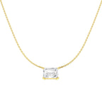 9ct Yellow Gold Emerald Cut Lab Grown Diamond Necklace 1