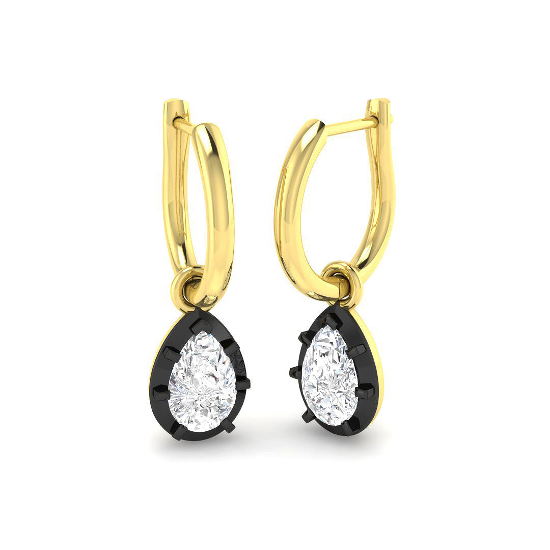 9ct Yellow Gold Pear Lab Grown Diamond Earrings 1