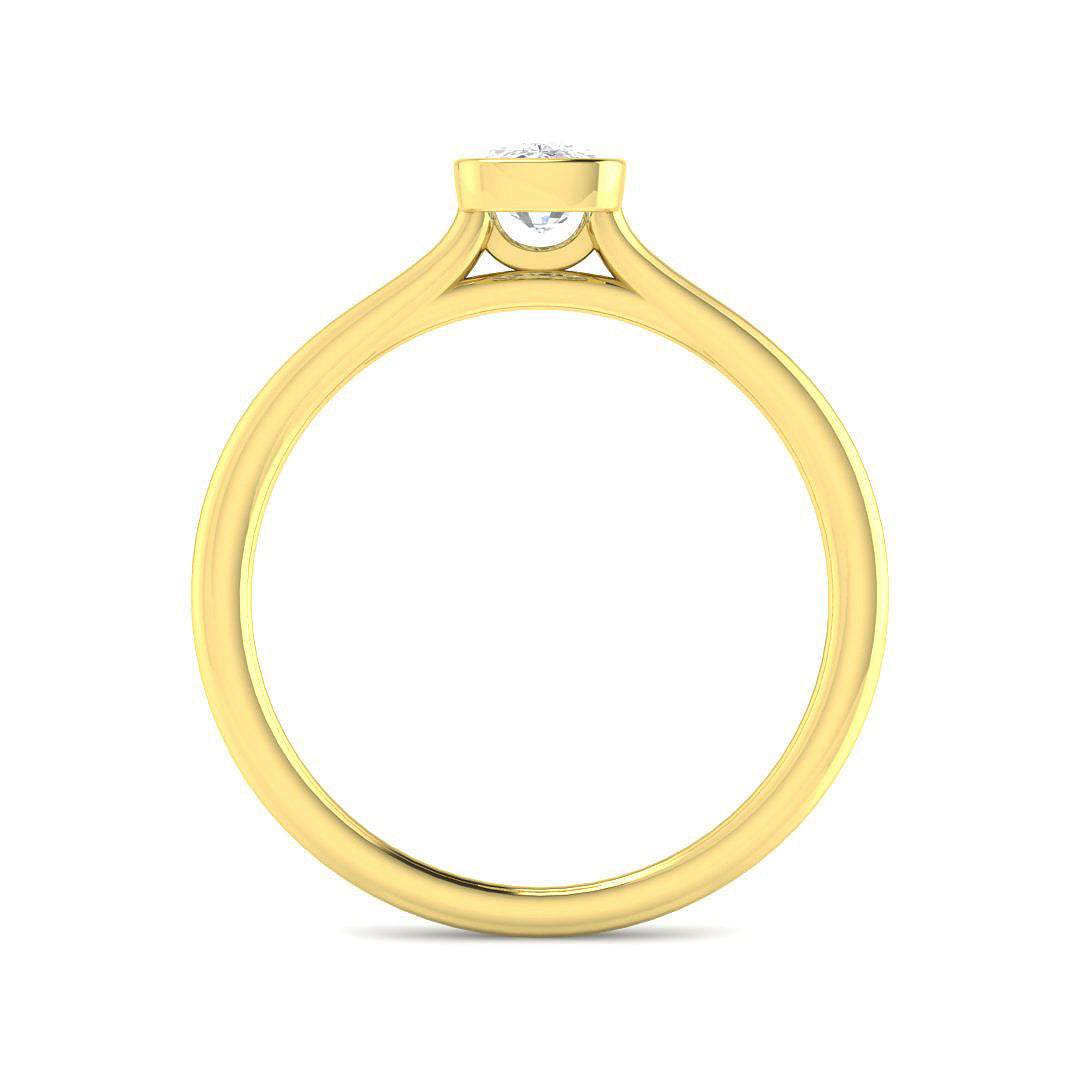 9ct Yellow Gold Cushion Lab Grown Diamond Ring 2