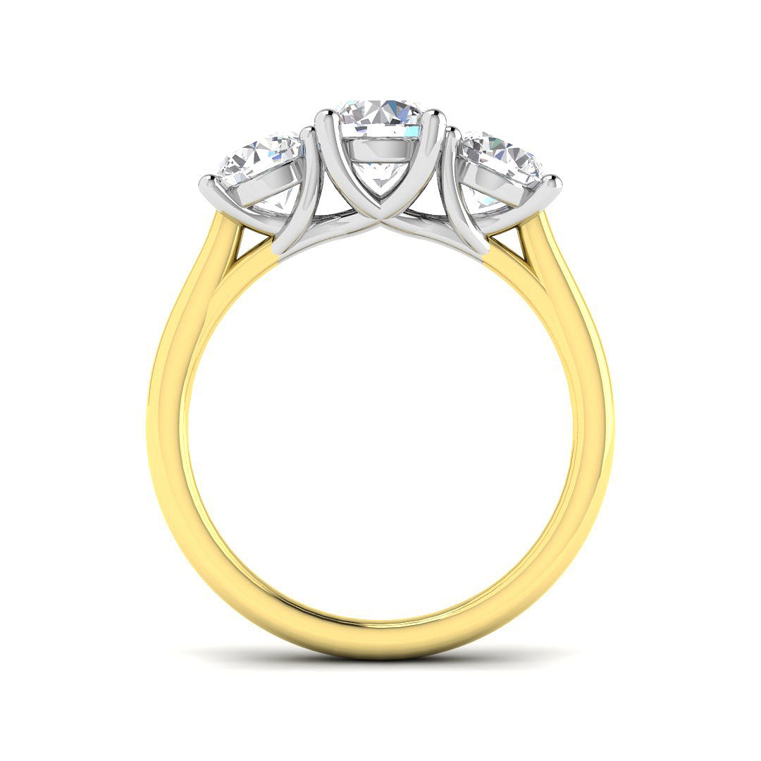 18ct Two Tone Round Lab Grown Diamond Ring 2