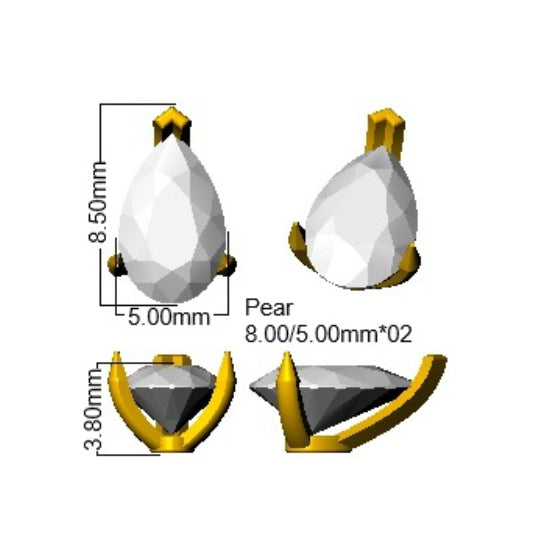 9ct Yellow Gold Pear Lab Grown Diamond Earrings 2