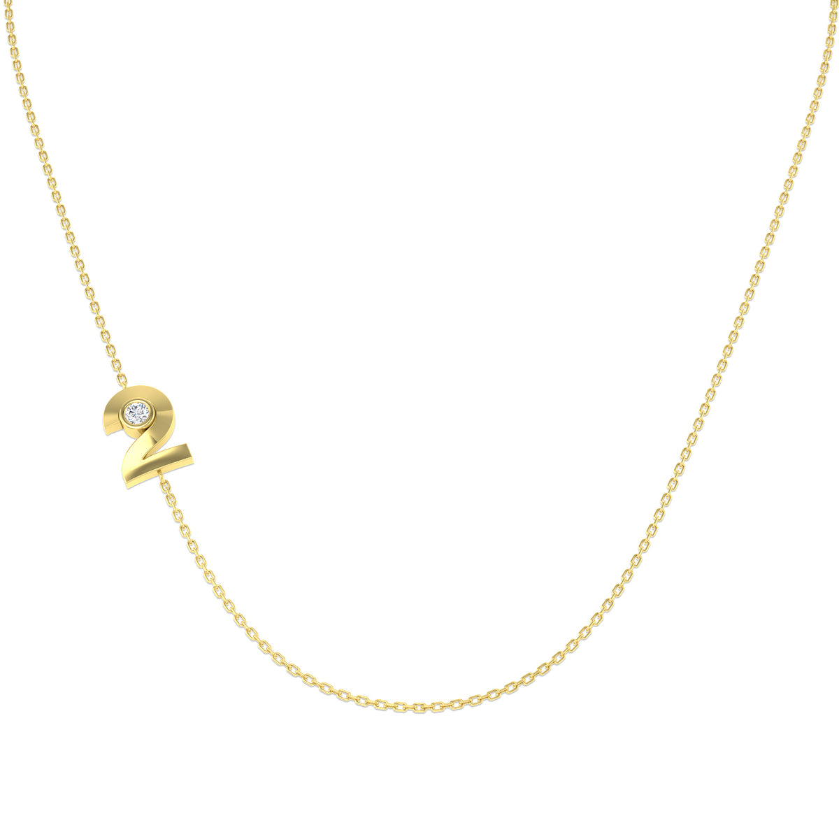 9ct Yellow Gold Round Lab Grown Diamond Necklace 1