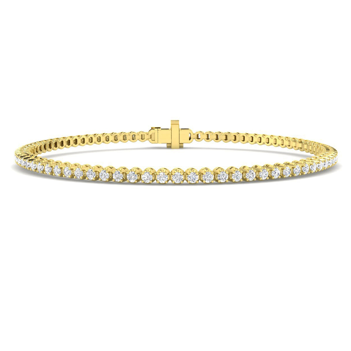 9ct Yellow Gold Round Lab Grown Diamond Bracelet 1