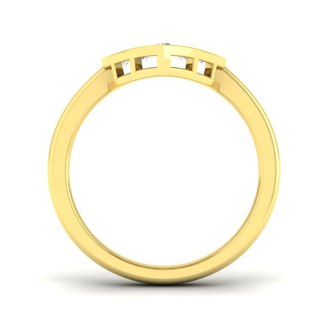 9ct Yellow Gold Round Lab Grown Diamond Ring 2