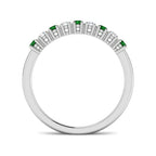 9ct White Gold Round Emerald and Diamond Ring 2
