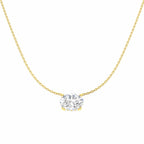 9ct Yellow Gold Oval Lab Grown Diamond Necklace 1