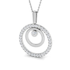 9ct White Gold Round Lab Grown Diamond Pendant 1