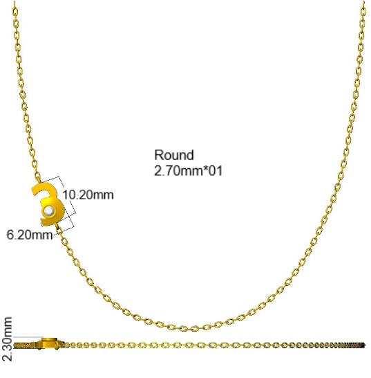 9ct Yellow Gold Round Lab Grown Diamond Necklace 2