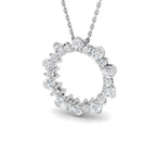 9ct White Gold Round Lab Grown Diamond Pendant 1
