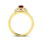 9ct Yellow Gold Oval Ruby and Diamond Ring 2